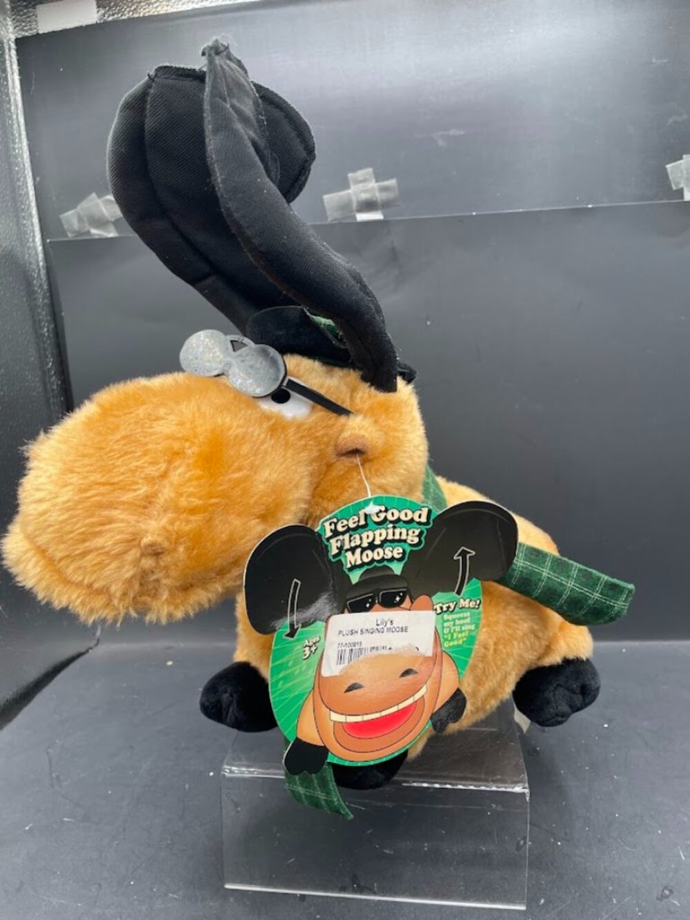 2008 Innovage Animated Singing Flappy Horns Moose Sings I Feel Good Tested Works